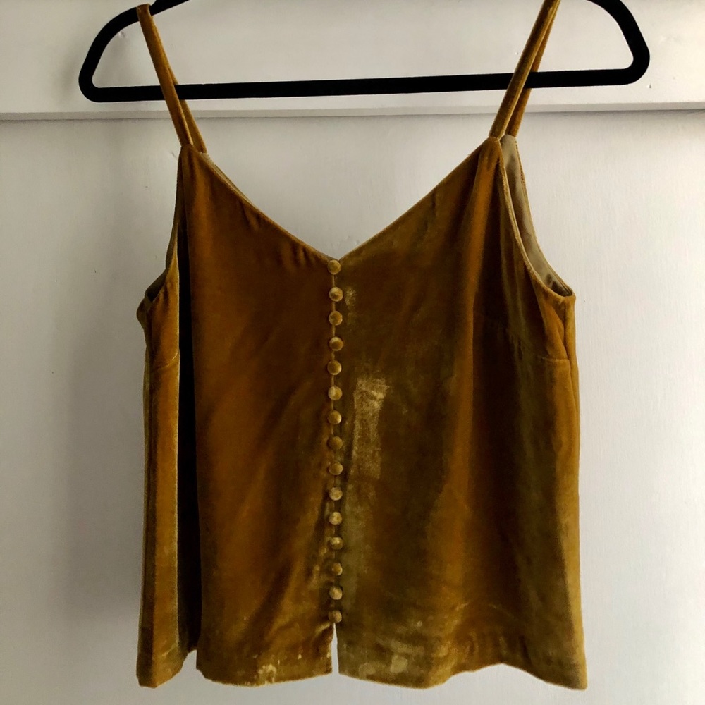 Madewell Chartreuse Velvet Tank